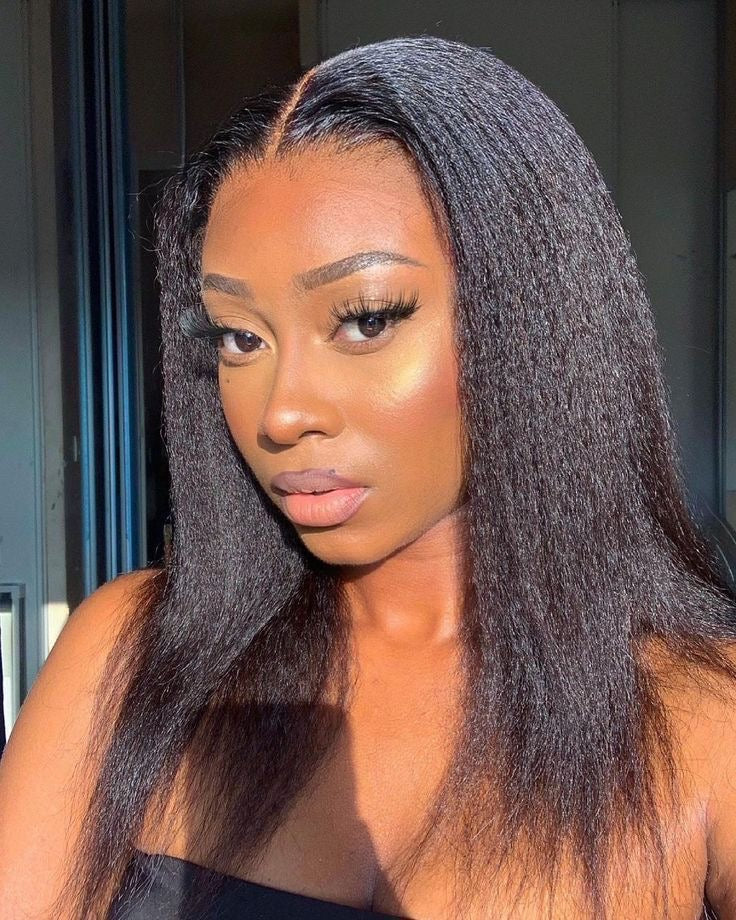 Kinky straight full frontal wig