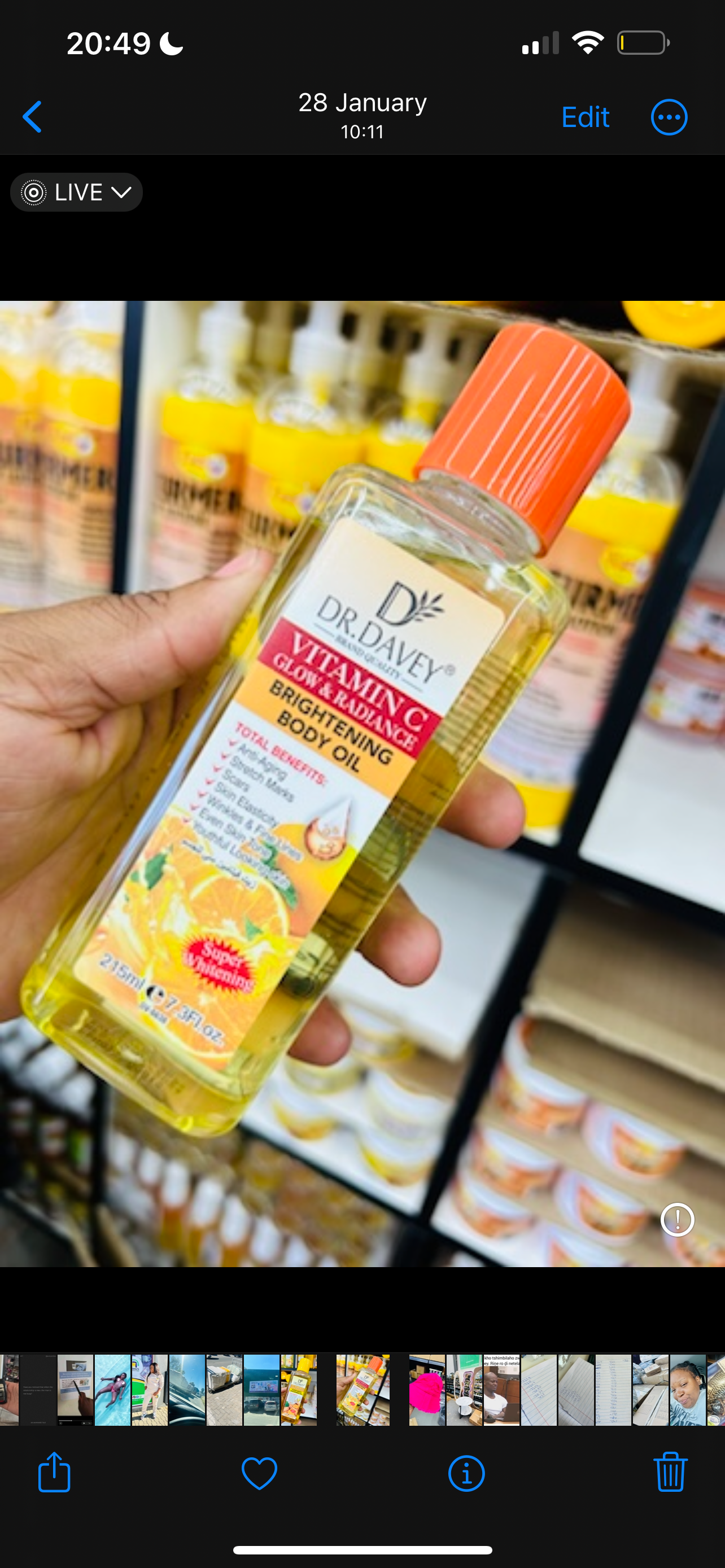 Vitamin c brightening oil
