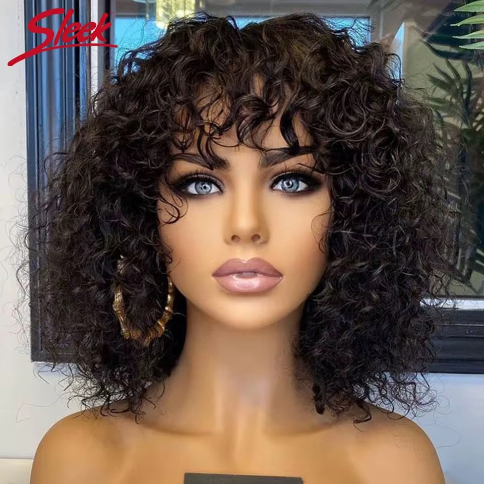 Glueless pixie curly fringe(jerry curls)