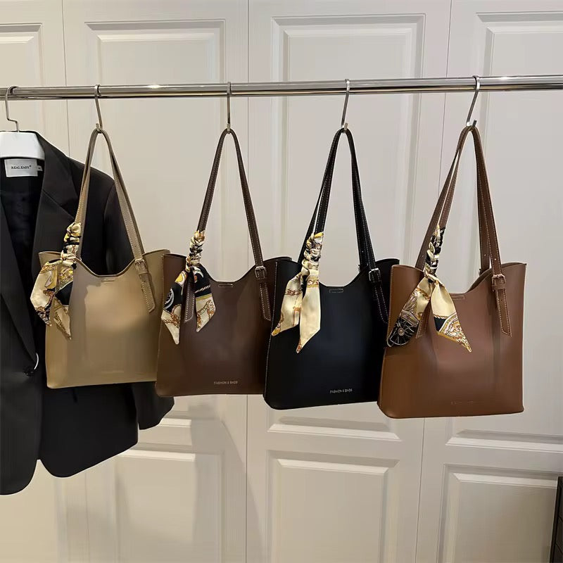 2025 summer retro simple PU large capacity bag