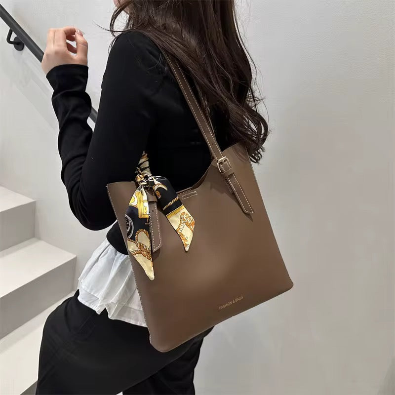2025 summer retro simple PU large capacity bag