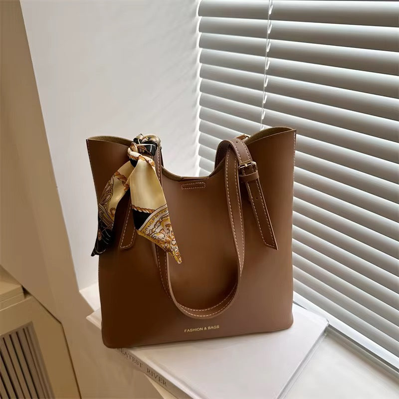 2025 summer retro simple PU large capacity bag