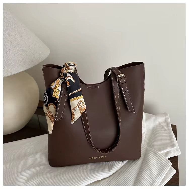 2025 summer retro simple PU large capacity bag