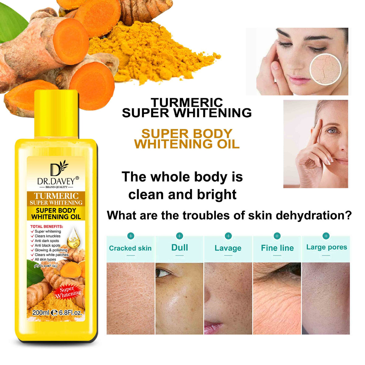 Tumeric Brightner Super whitening tumeric oil – Rohu's wholesale and retail