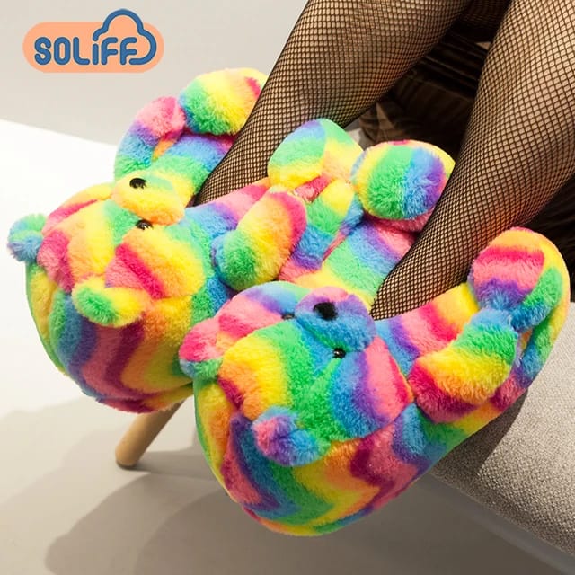 Teddy bear slippers(5 pairs mixed)