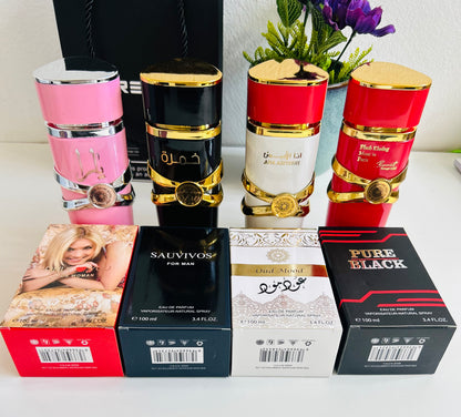 4 Arabic body mists and 4perfumes combo