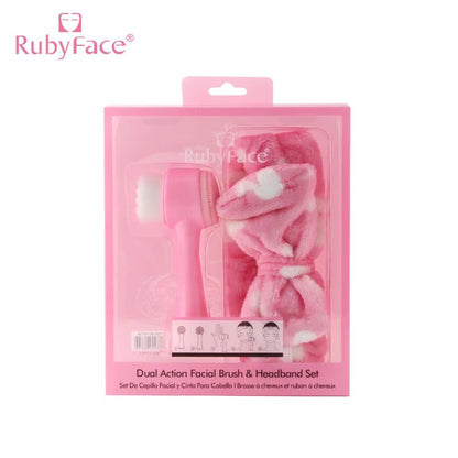 Facial brush and headband set
