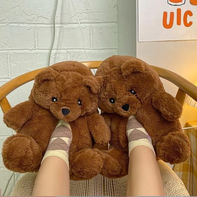 Teddy bear slippers(5 pairs mixed)