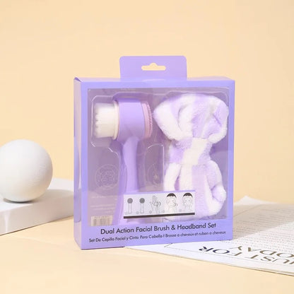Facial brush and headband set