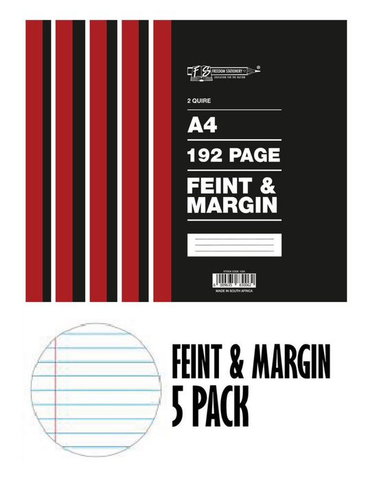Freedom Stationery 2 Quire 192 Page A4 F&M Counter Book (5 Pack)