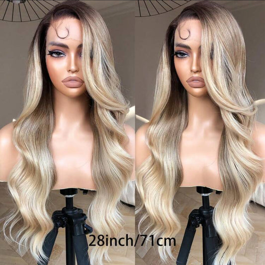 28 inch body wave synthetic wig
