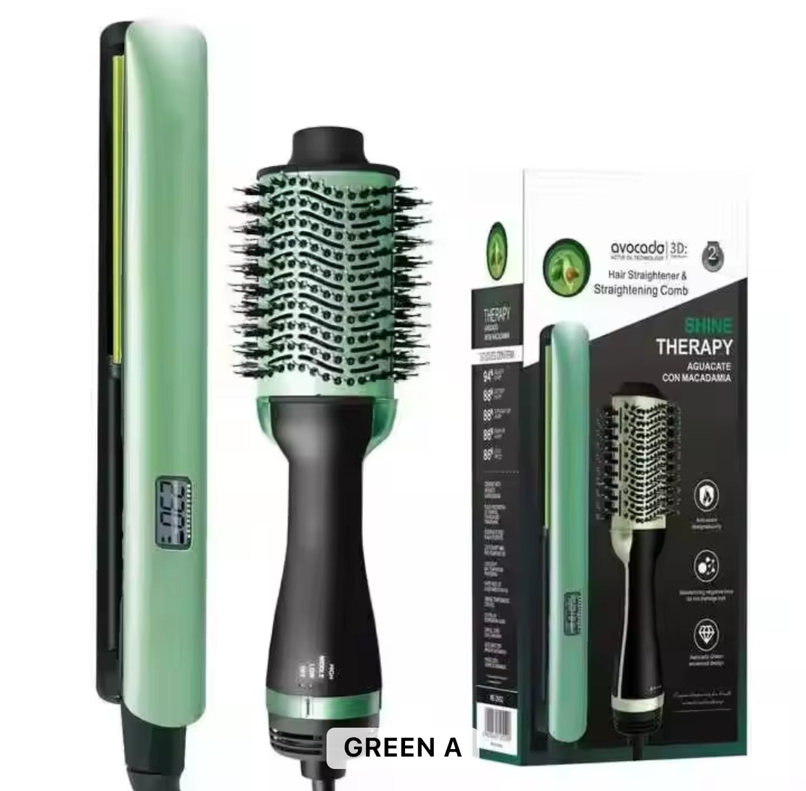 Hot air brush & straighter combo