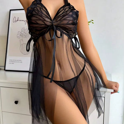 butterfly lace see through lingeri