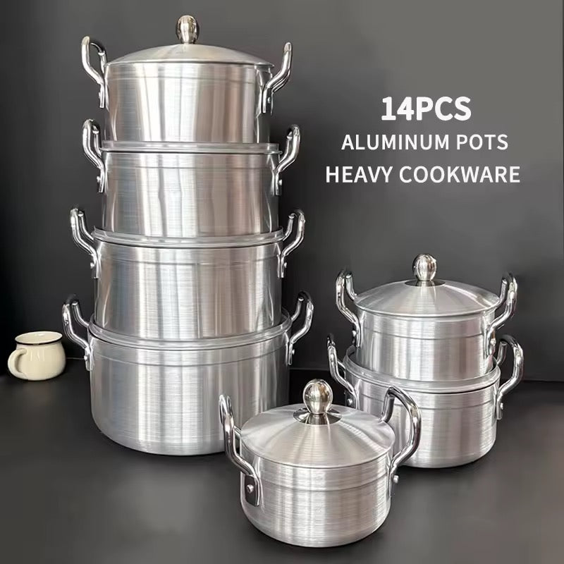 14pcs aluminium pots