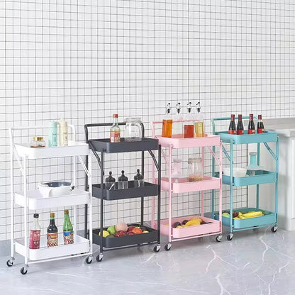 3 tier foldable rolling cart(multifunctional)