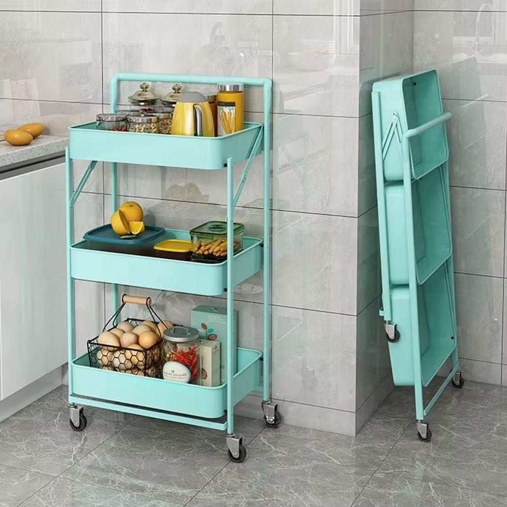 3 tier foldable rolling cart(multifunctional)