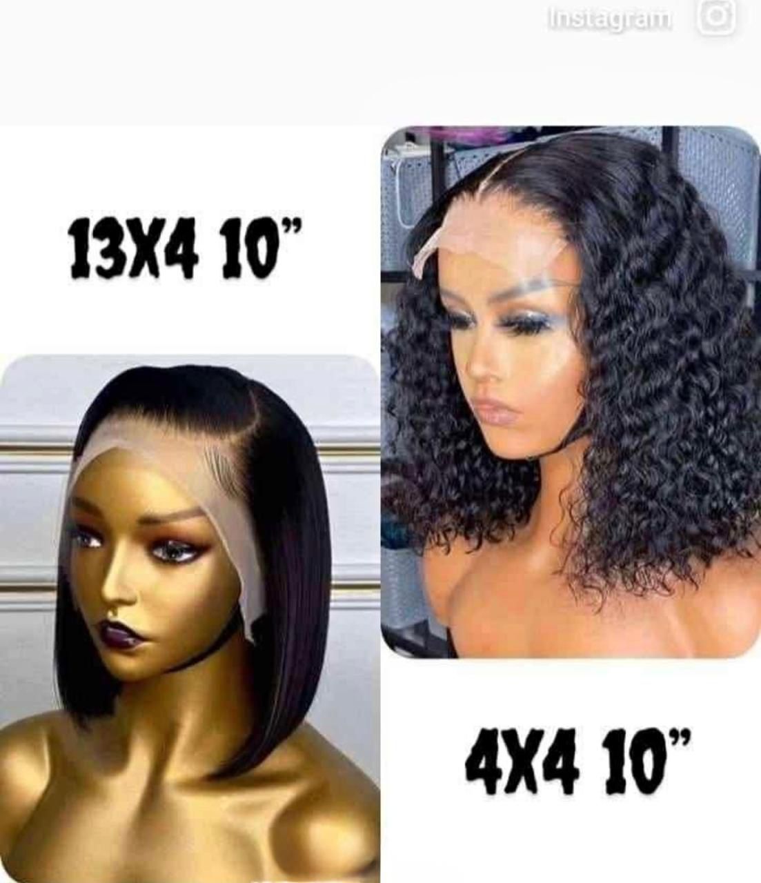 full frontal and 4*4 10 inch curly wig combo