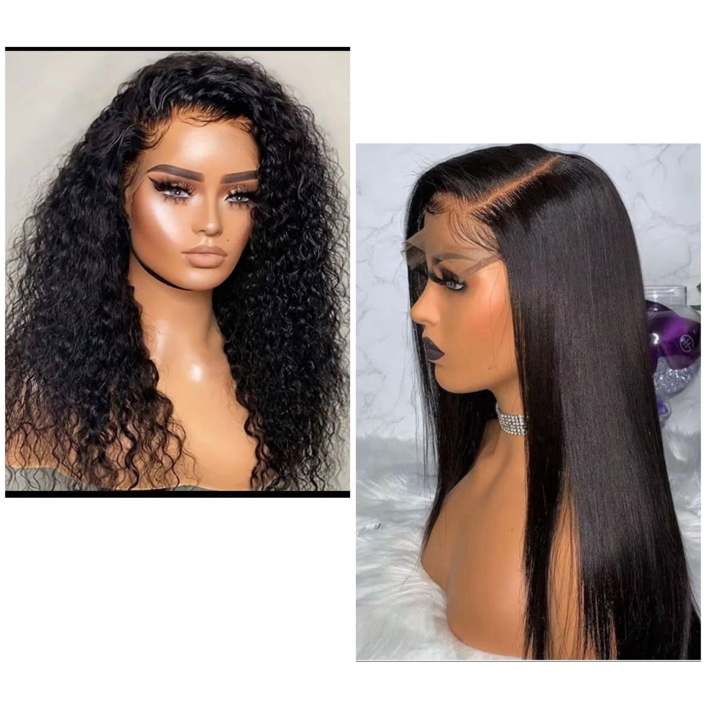 20 inch  fulk frontal water wave culrs+20 inch 4x4 glueless straight hair