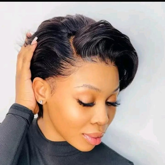 Full frontal black pixie