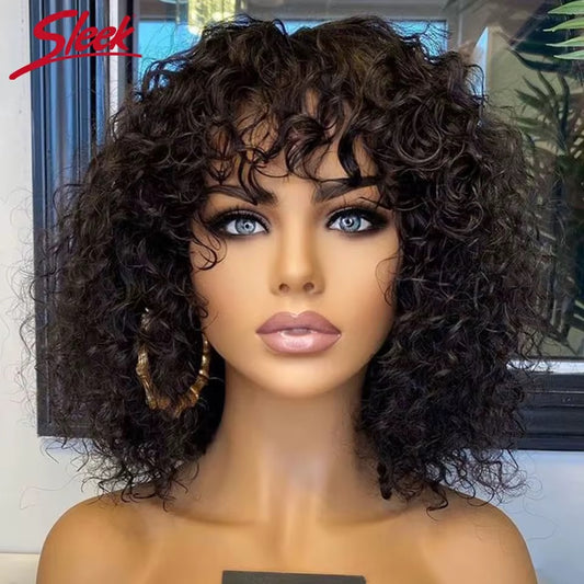 Glueless pixie curly fringe(jerry curls)