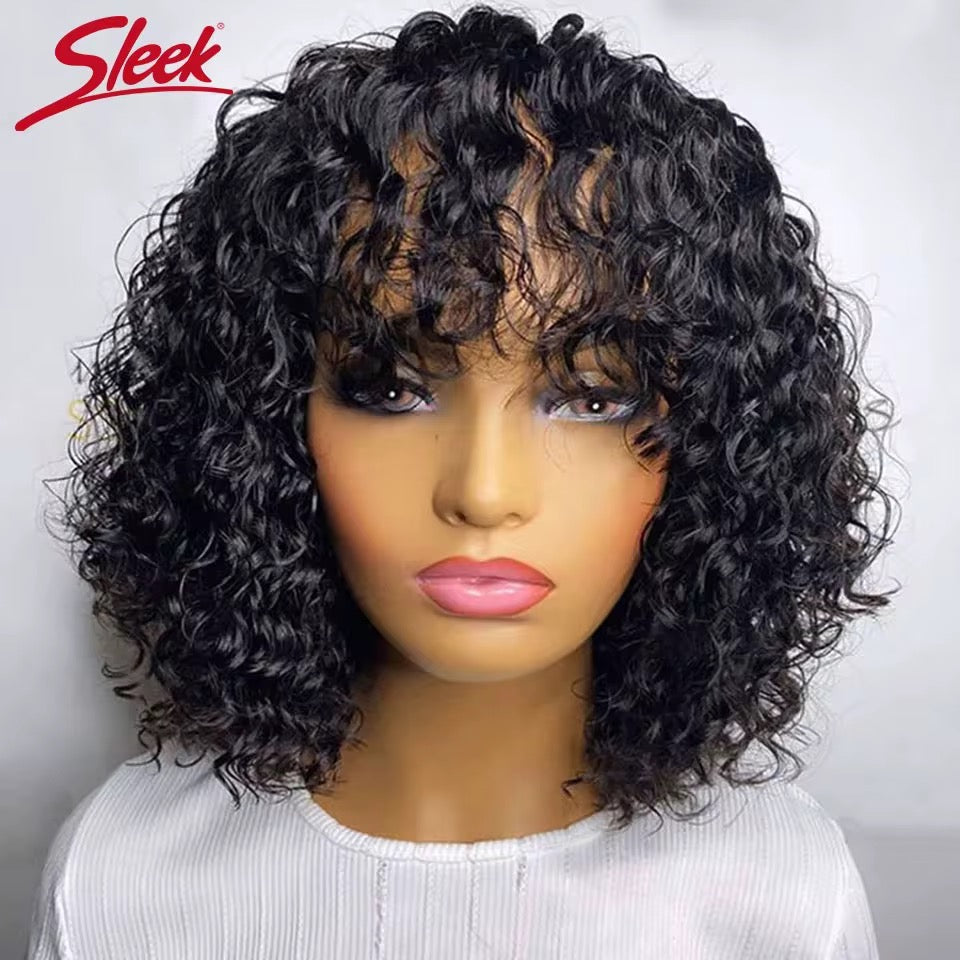 Glueless pixie curly fringe(jerry curls)