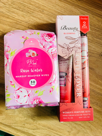 wipe,hand lotion and pocket perfume x10 sets