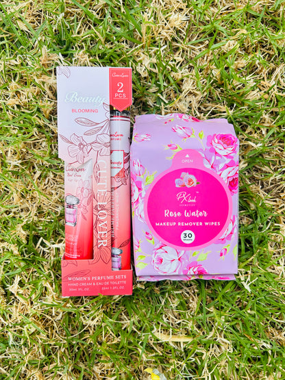 wipe,hand lotion and pocket perfume x10 sets