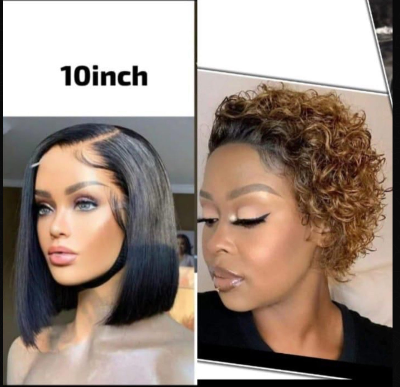 10 inch straight and pixie combo