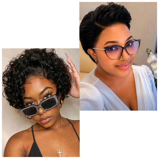 Pixie curly+straight combo